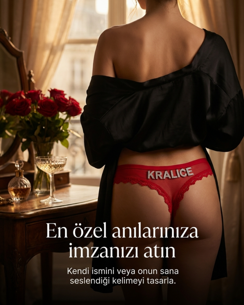 Kişiselleştirilebilir Kurdele Charm Thong